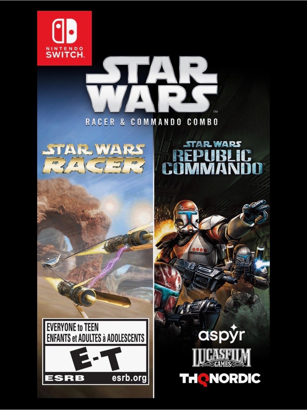 Nintendo Switch Star Wars: Racer & Republic Commando Combo - Black Cover